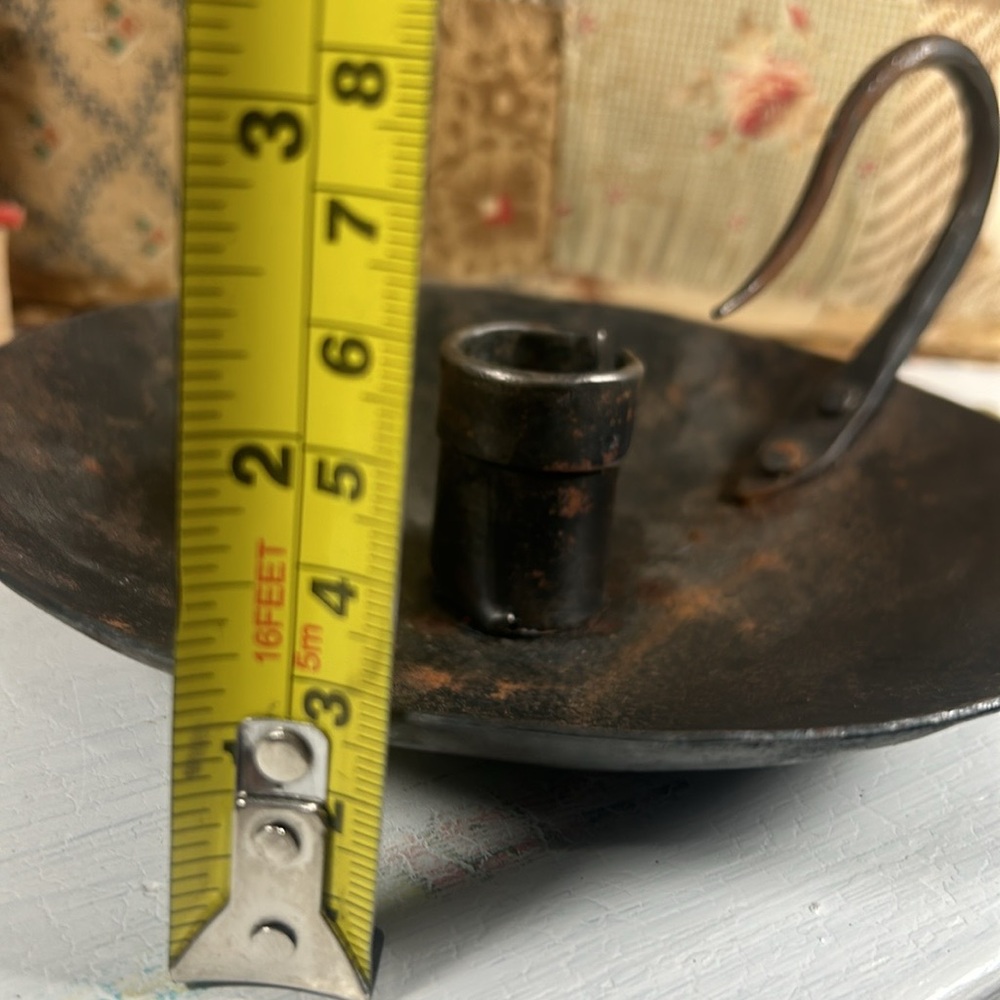 VTG Hand Forged Iron Candlestick Handheld Hand Made Rustic Farmhouse Primitive - Picture 12 of 13